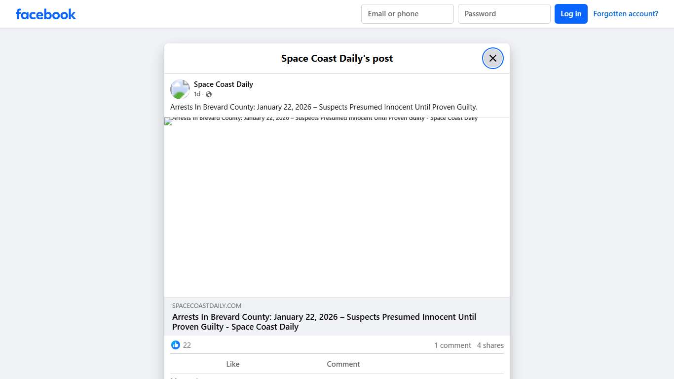 Arrests In Brevard County: January 22,... - Space Coast Daily Facebook